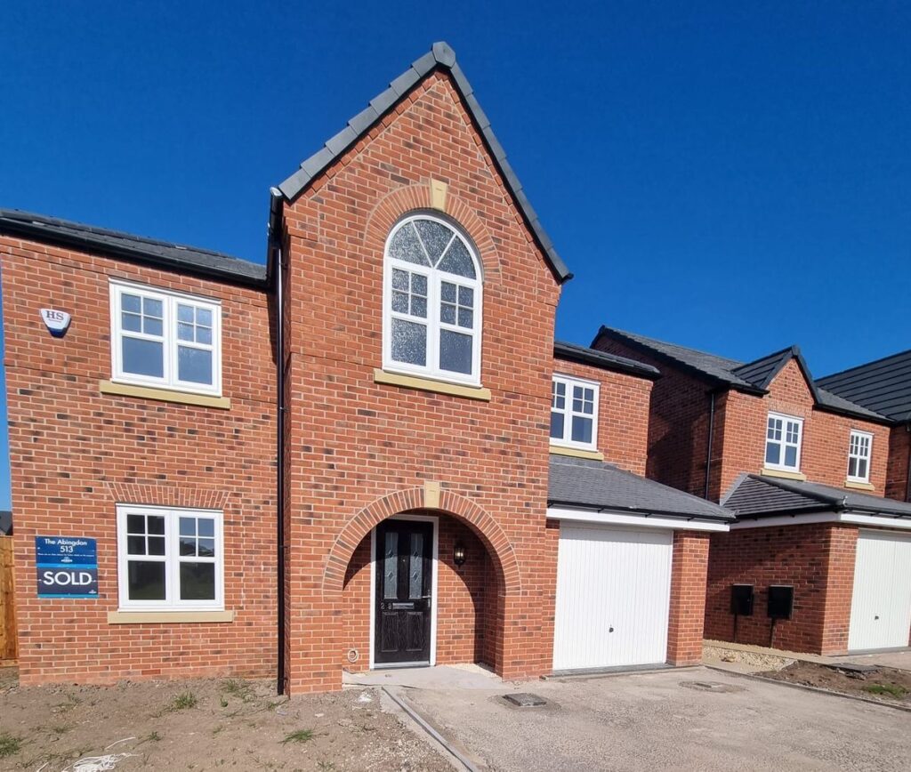Feature brick arch on a new-build house